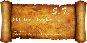 Stiller Tivadar névjegykártya